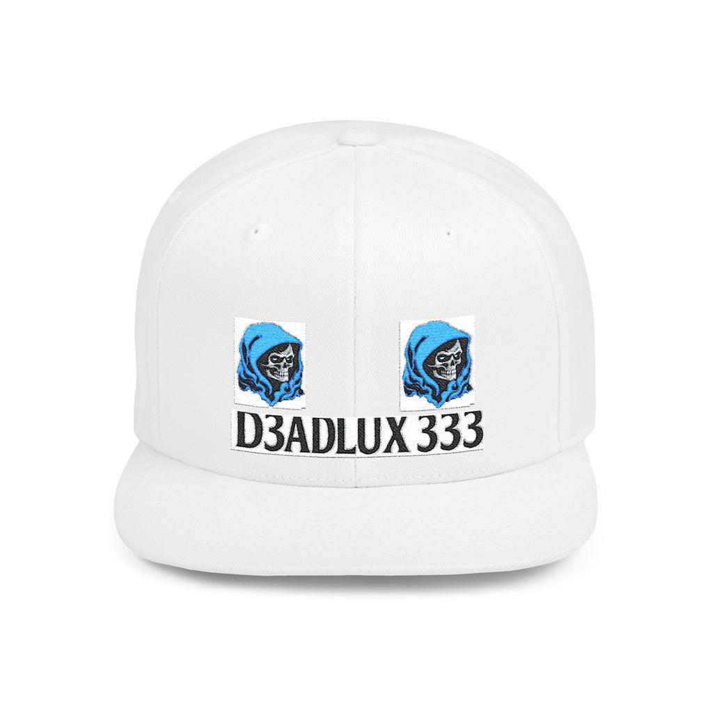 Snapback Hat — D3ADLUX 333 Skull Logo Flat Bill Cap