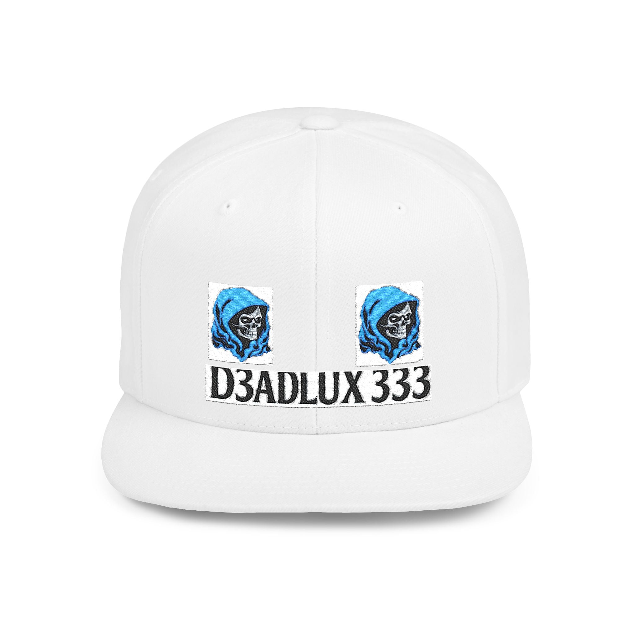 Snapback Hat — D3ADLUX 333 Skull Logo Flat Bill Cap