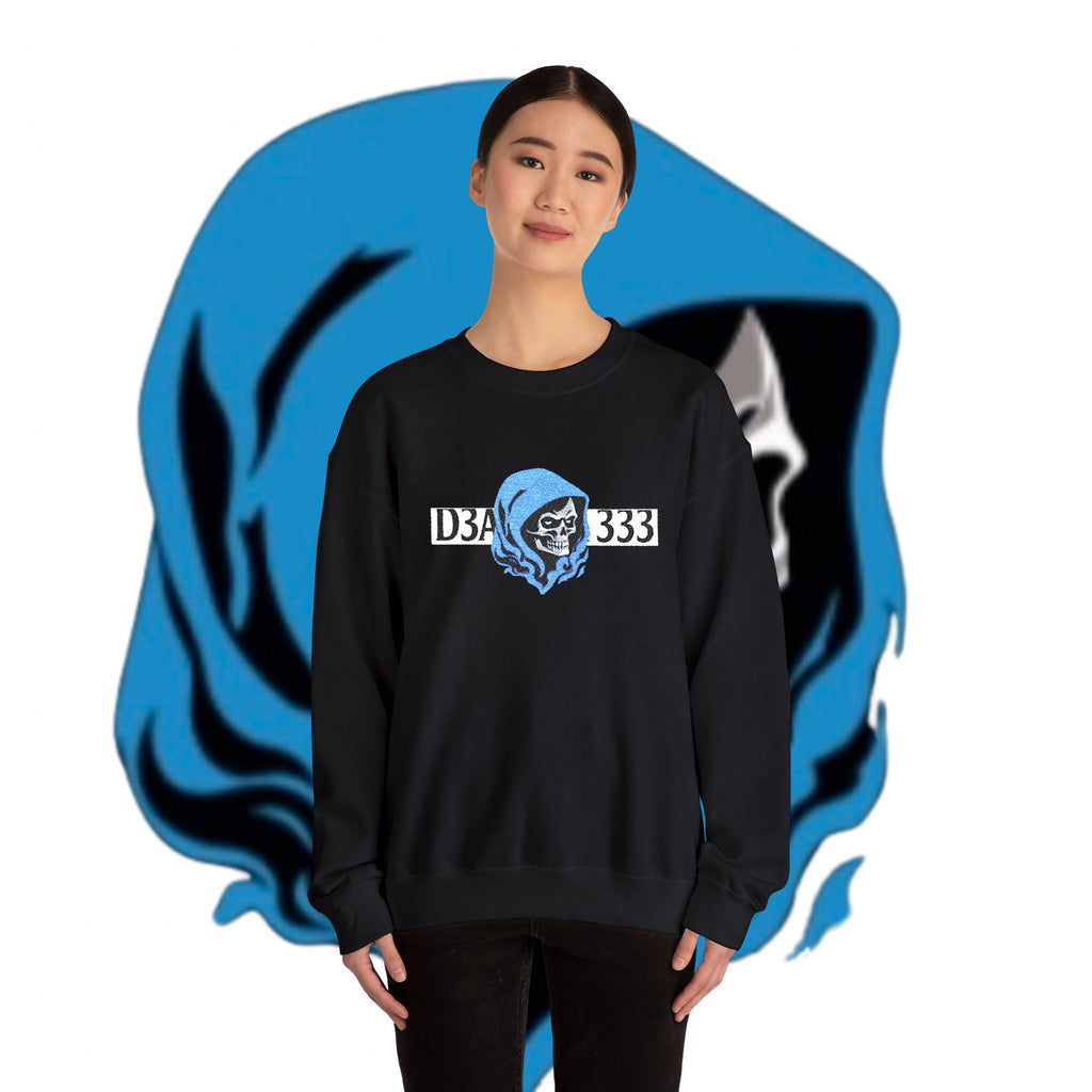 Skull in Blue Hoodie Crewneck Sweatshirt - D3A 333 Graphic