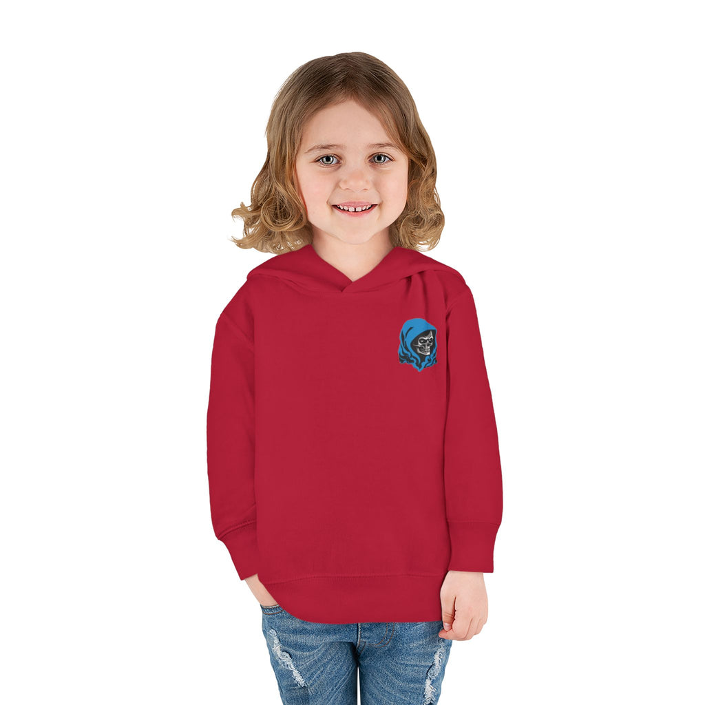 Toddler Hoodie with Blue Hooded Skull Graphic — Cute Edgy Kids Pullover
