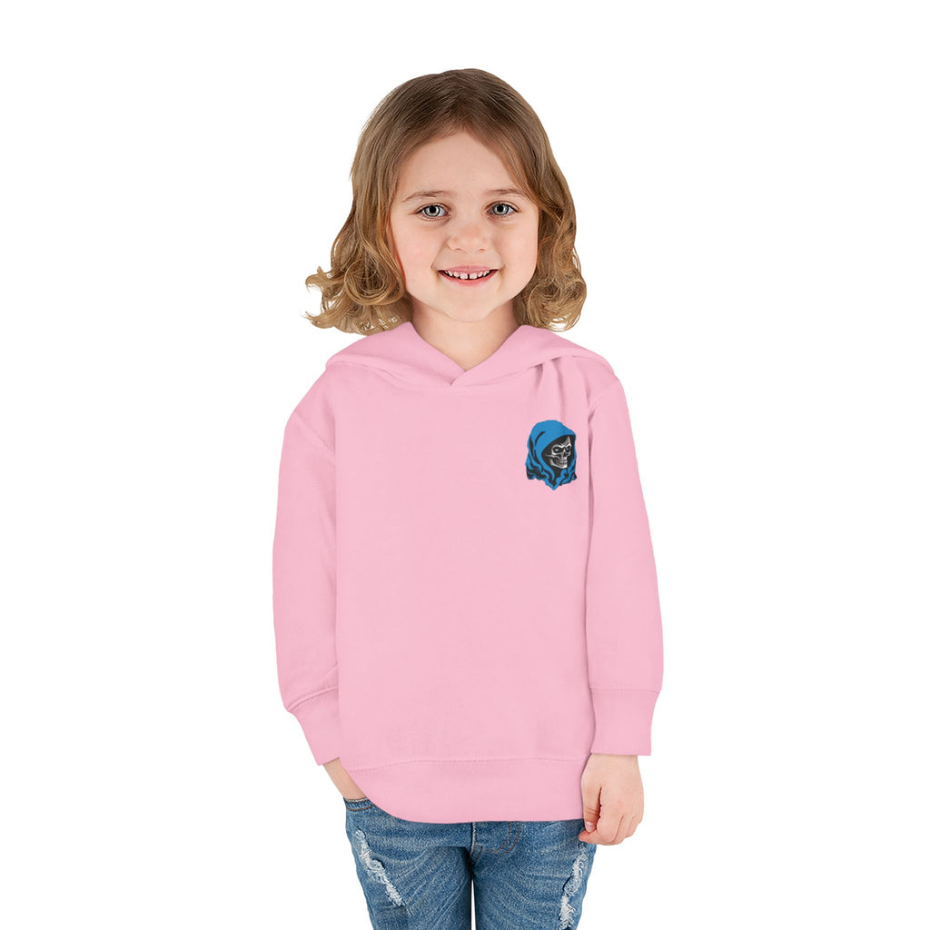 Toddler Hoodie with Blue Hooded Skull Graphic — Cute Edgy Kids Pullover