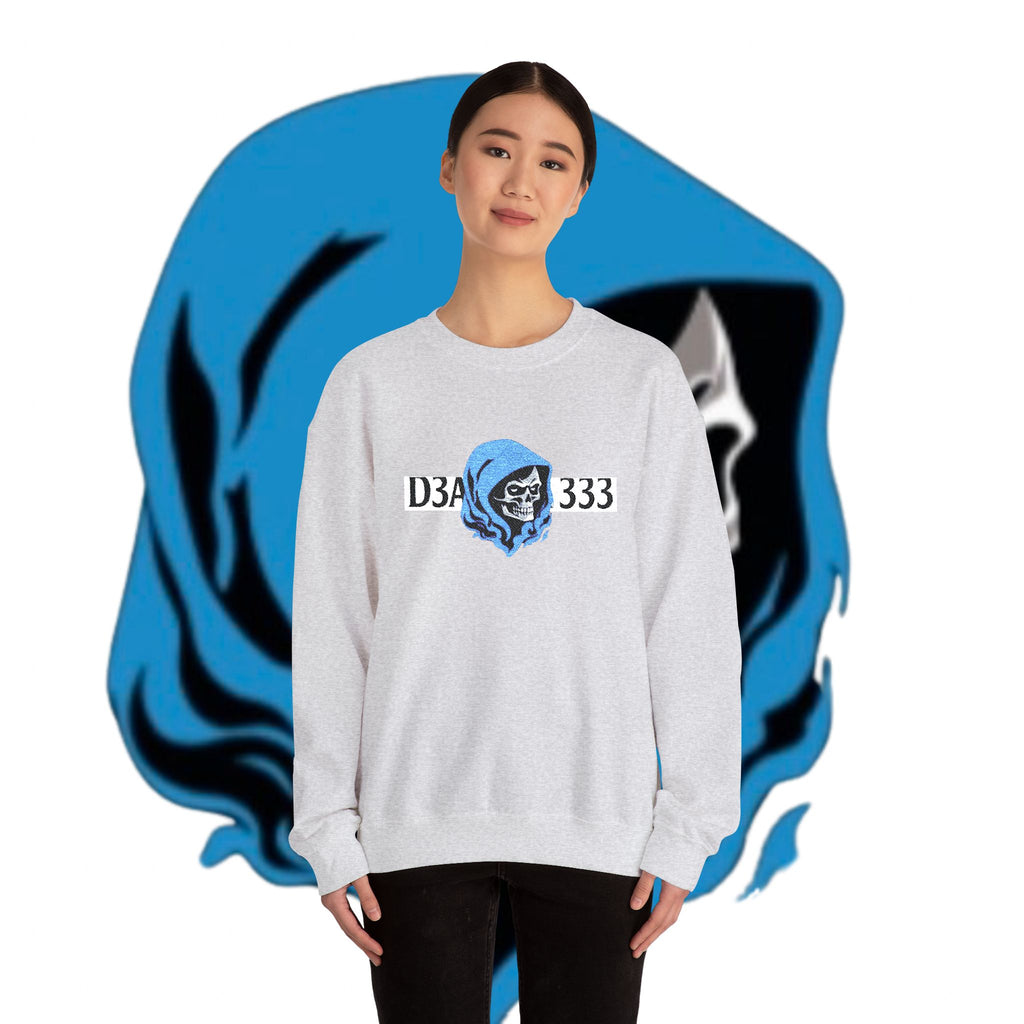 Skull in Blue Hoodie Crewneck Sweatshirt - D3A 333 Graphic