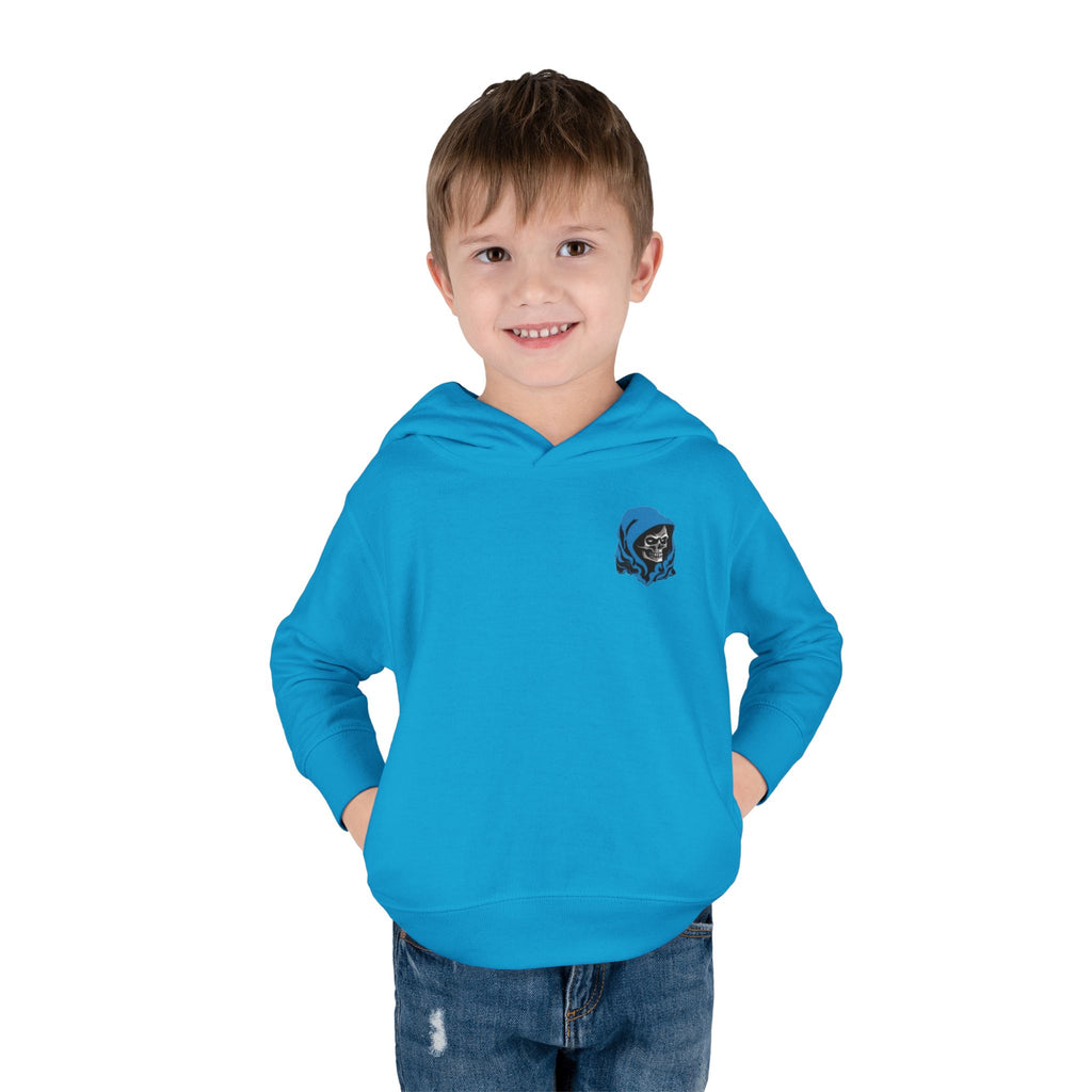 Toddler Hoodie with Blue Hooded Skull Graphic — Cute Edgy Kids Pullover