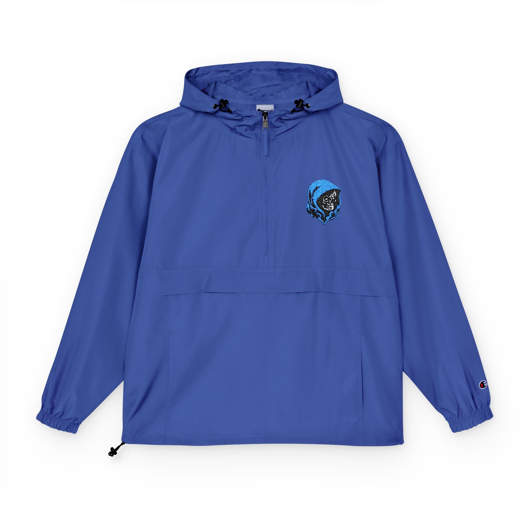 Packable Anorak Windbreaker — Blue D3ADLUX Skull