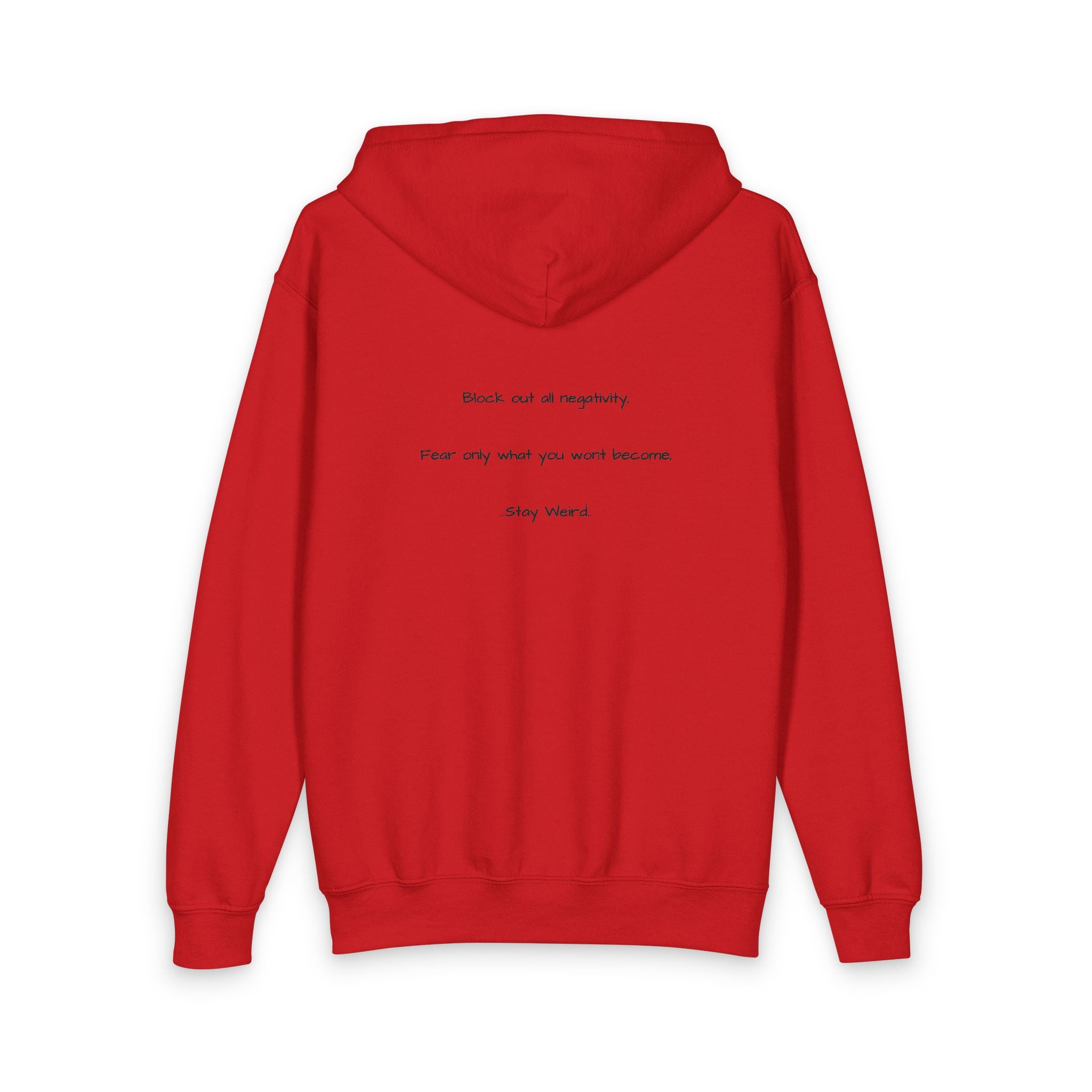 Youth Zip Hoodie with Rose Graphic & 'Obey' Motivational Back Text