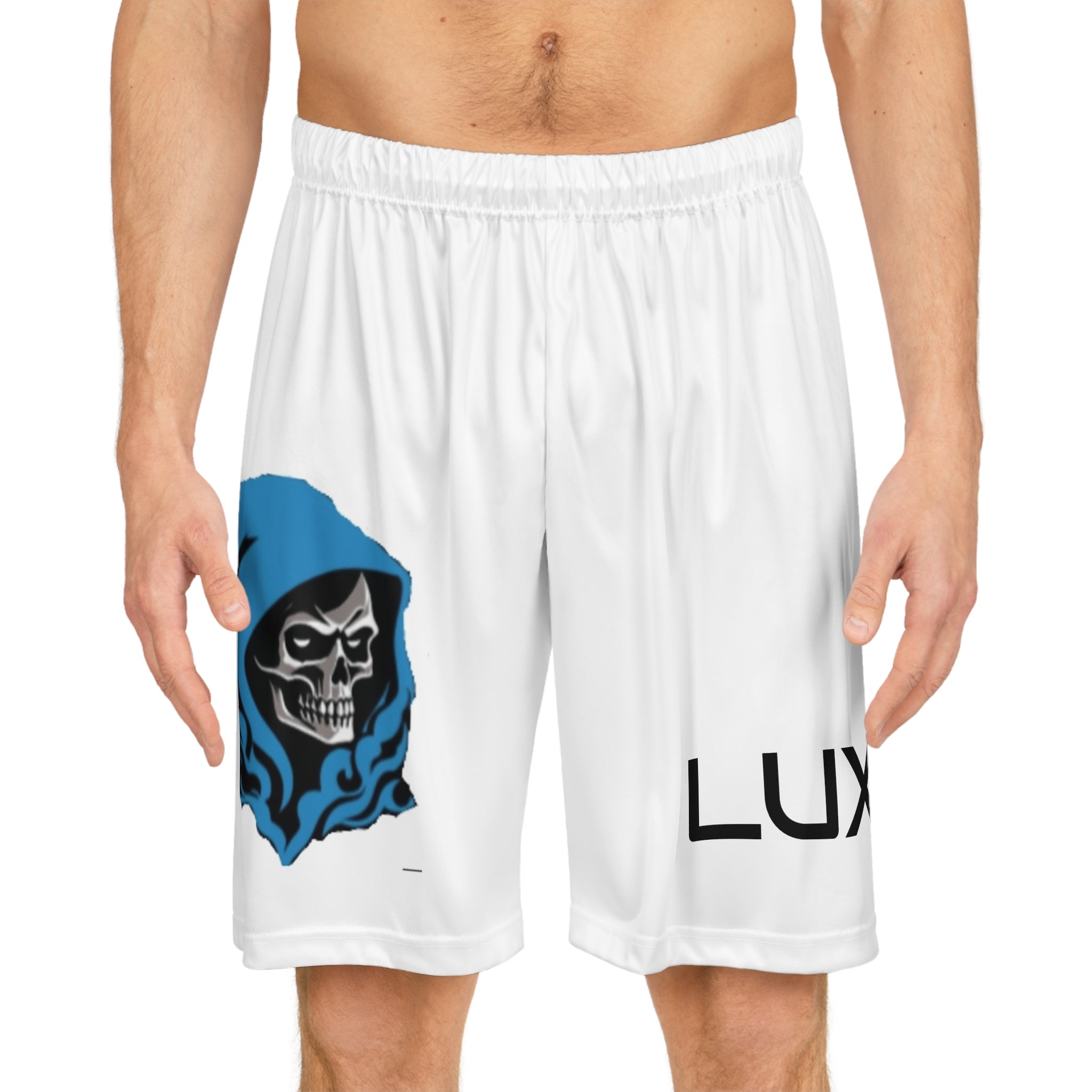 Skull Hoodie Basketball Shorts — "LUX LIFE" Graphic AOP Athletic Shorts LUX LIFE SUMMER EDITION