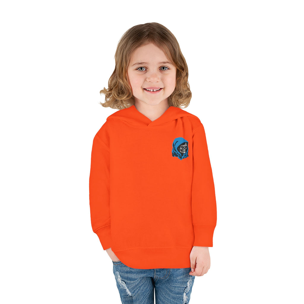 Toddler Hoodie with Blue Hooded Skull Graphic — Cute Edgy Kids Pullover