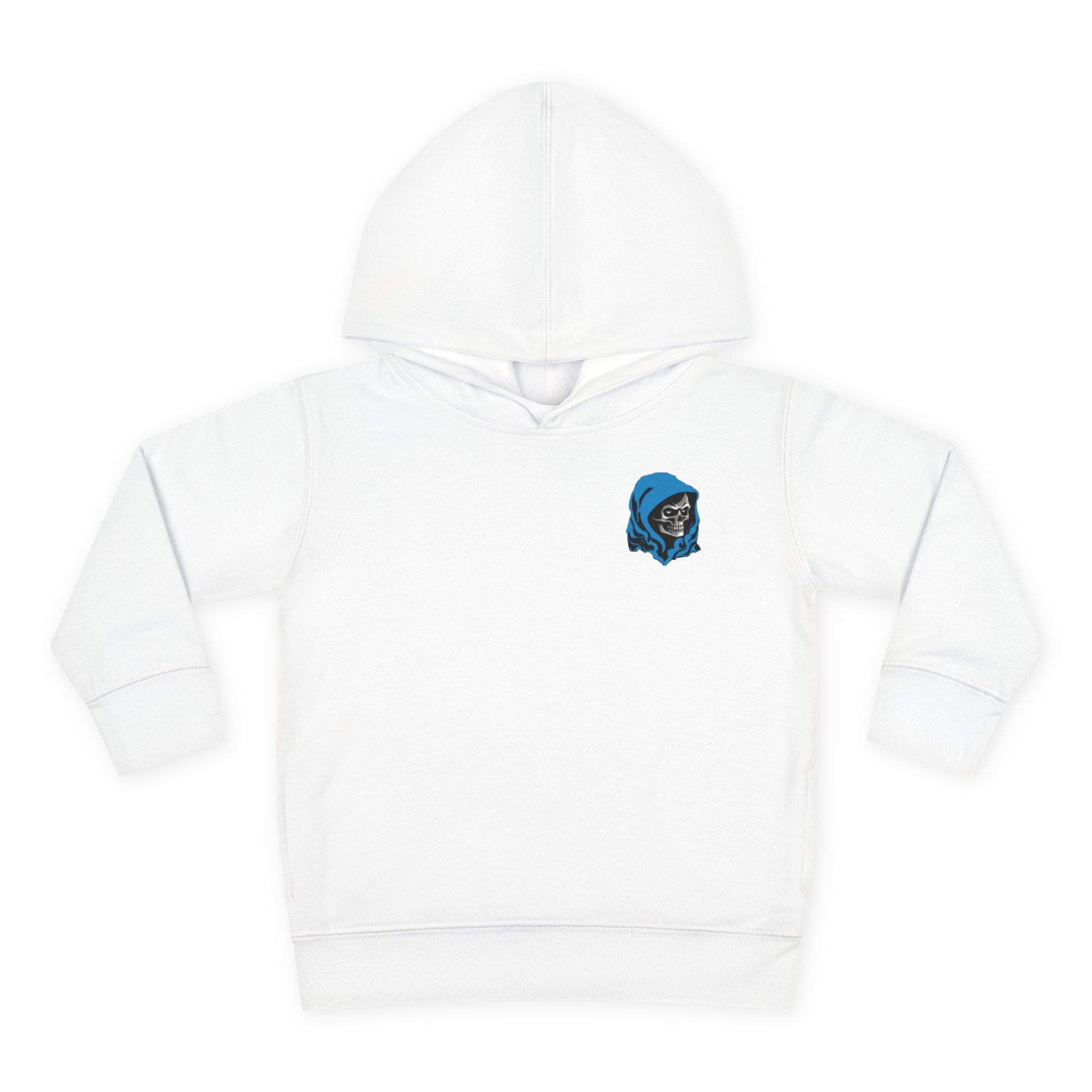 Toddler Hoodie with Blue Hooded Skull Graphic — Cute Edgy Kids Pullover