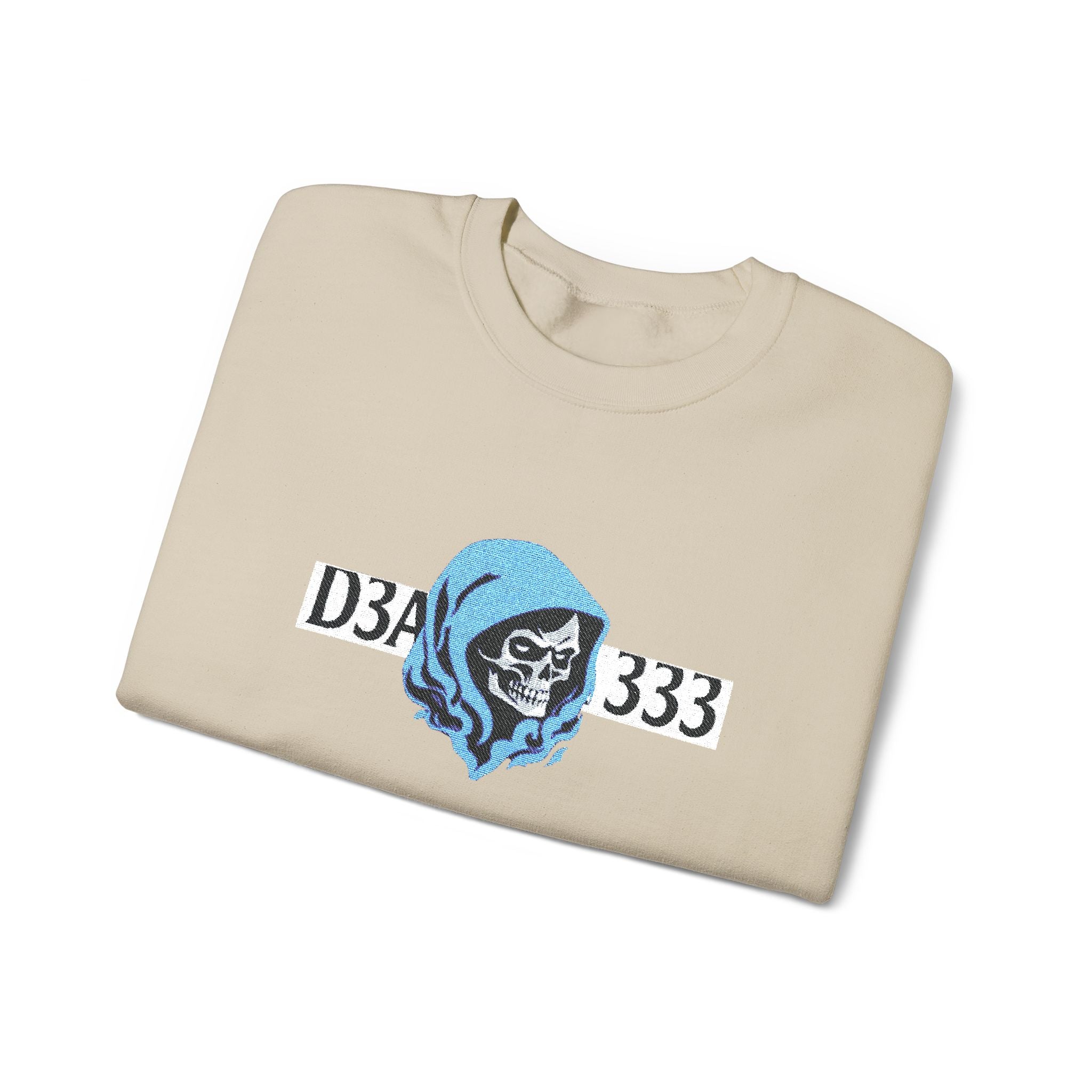 Skull in Blue Hoodie Crewneck Sweatshirt - D3A 333 Graphic