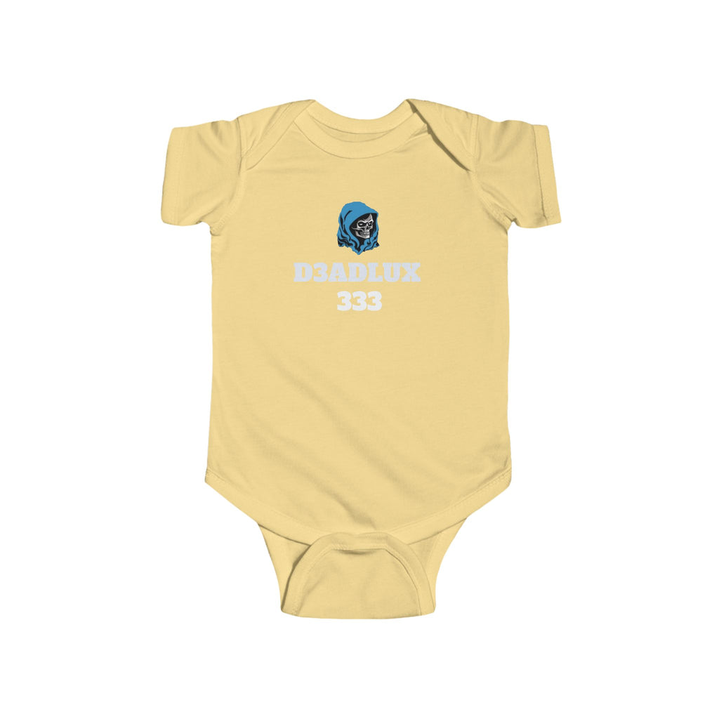 Infant Bodysuit with 'D3BDLUX 333' Gamer Logo — Baby Onesie