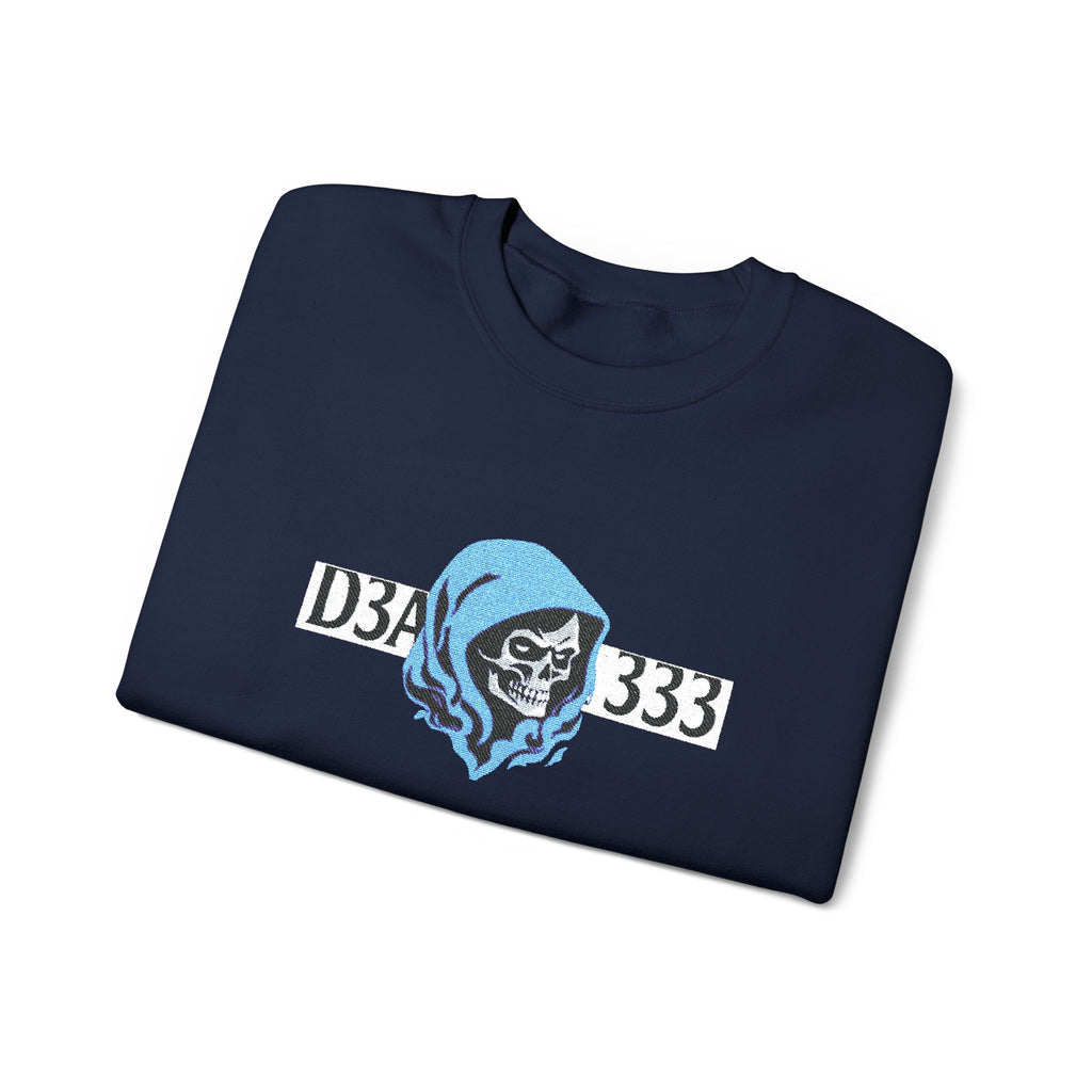 Skull in Blue Hoodie Crewneck Sweatshirt - D3A 333 Graphic