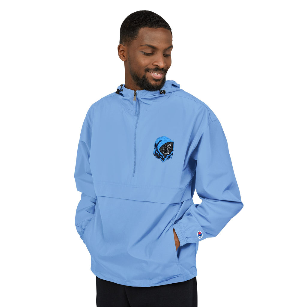 Packable Anorak Windbreaker — Blue D3ADLUX Skull