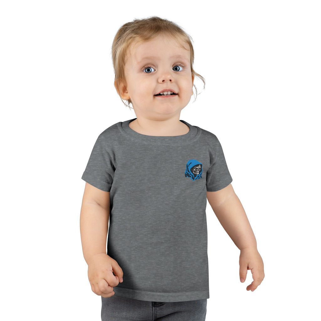 Toddler T-Shirt — Blue Hooded Skull Graphic Cute Punk Tee