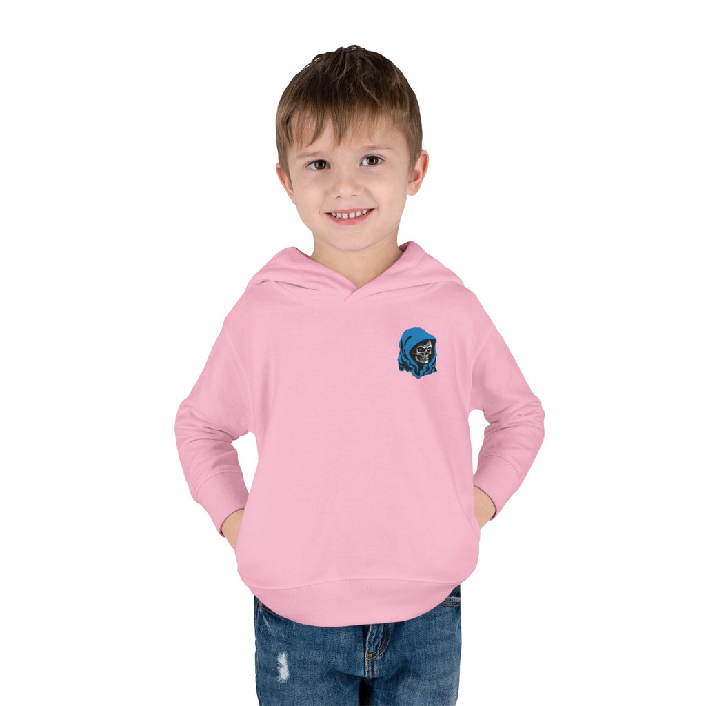 Toddler Hoodie with Blue Hooded Skull Graphic — Cute Edgy Kids Pullover