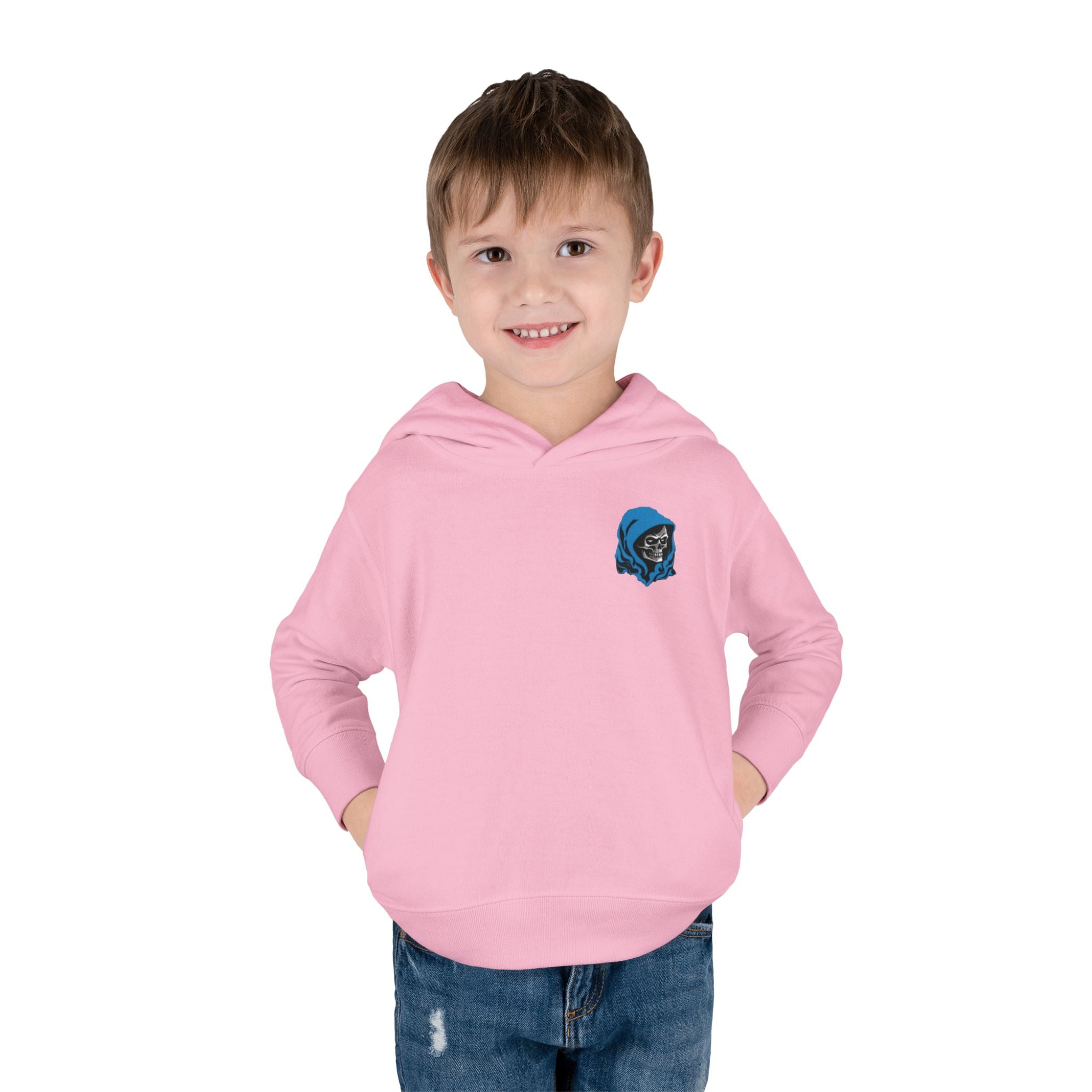 Toddler Hoodie with Blue Hooded Skull Graphic — Cute Edgy Kids Pullover