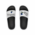 Men's Slide Sandals — D3ADLUX White Strap with Blue Rose Accent