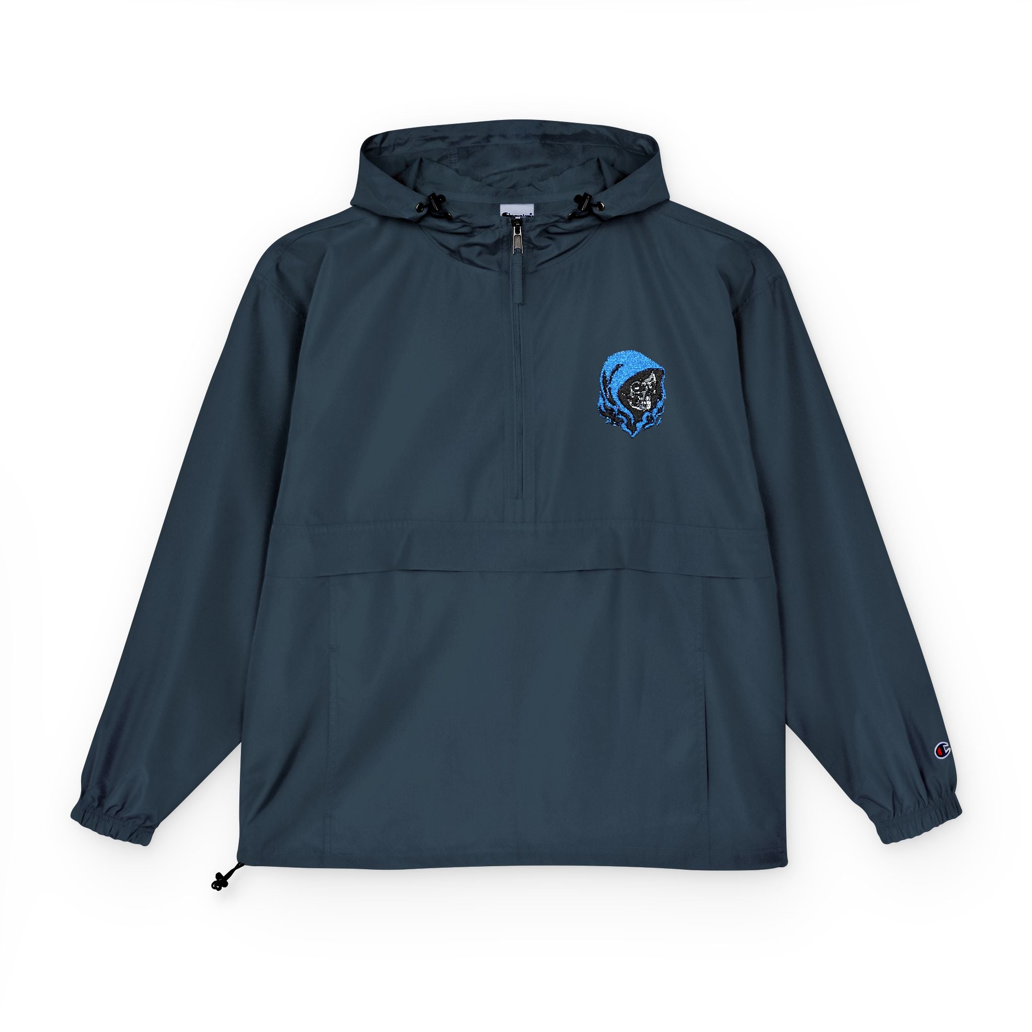 Packable Anorak Windbreaker — Blue D3ADLUX Skull
