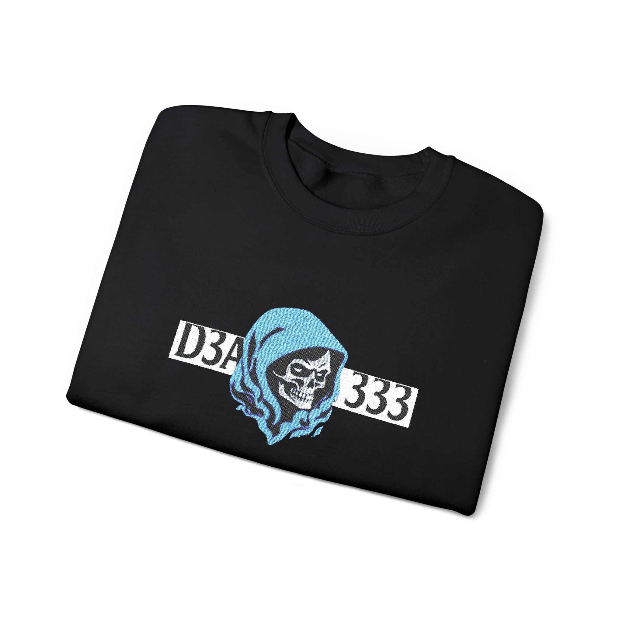 Skull in Blue Hoodie Crewneck Sweatshirt - D3A 333 Graphic