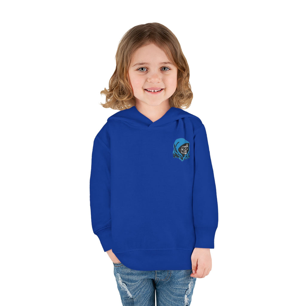 Toddler Hoodie with Blue Hooded Skull Graphic — Cute Edgy Kids Pullover