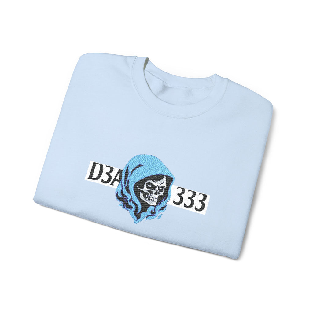 Skull in Blue Hoodie Crewneck Sweatshirt - D3A 333 Graphic