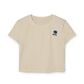 Blue Rose Crop Tee - Minimal Floral Women's Baby T-Shirt