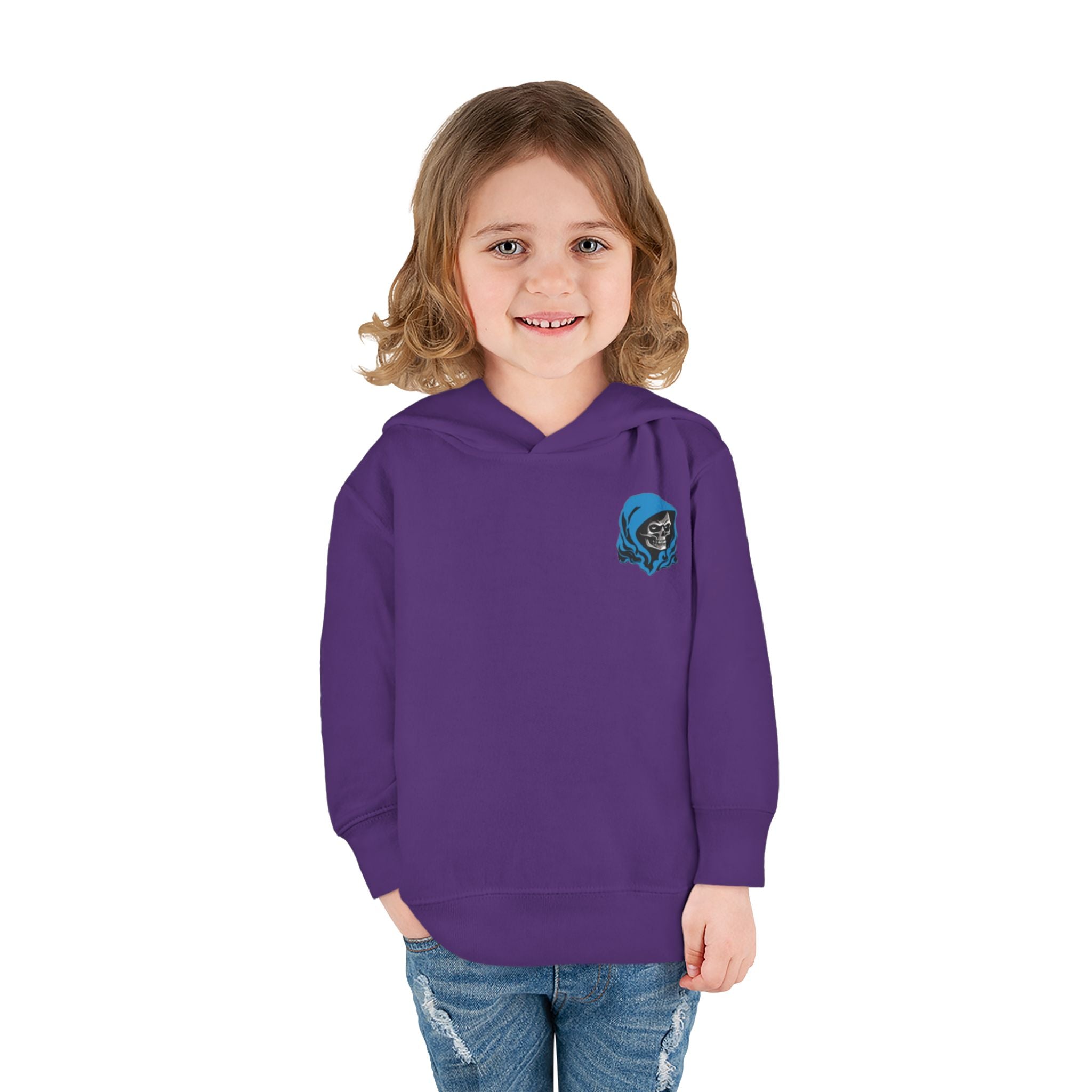Toddler Hoodie with Blue Hooded Skull Graphic — Cute Edgy Kids Pullover