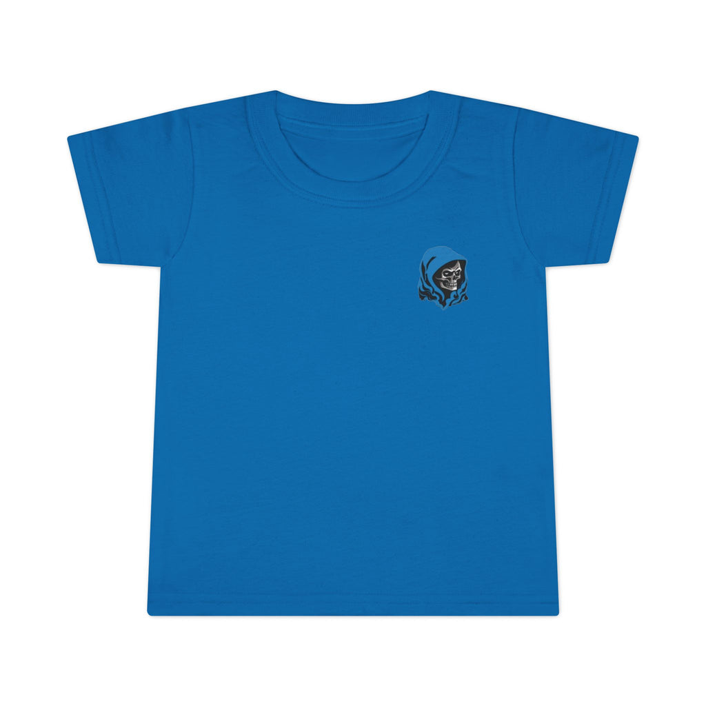 Toddler T-Shirt — Blue Hooded Skull Graphic Cute Punk Tee