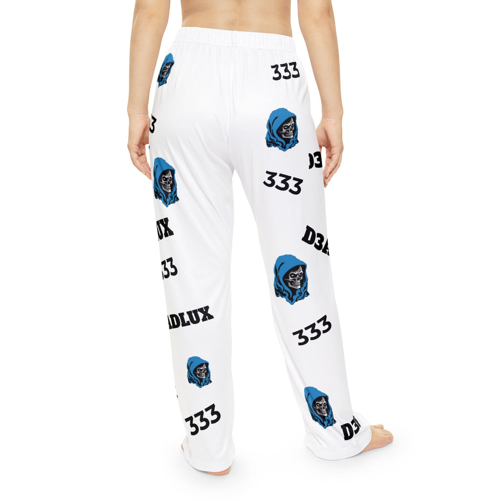 Skull Hood Logo Pajama Pants — Women's Graphic Lounge Sleepwear 333
