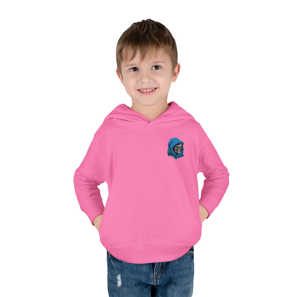 Toddler Hoodie with Blue Hooded Skull Graphic — Cute Edgy Kids Pullover