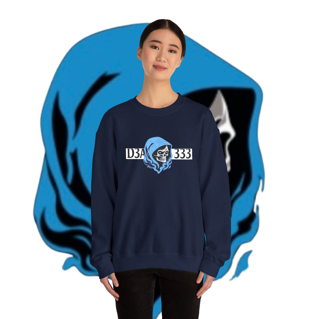 Skull in Blue Hoodie Crewneck Sweatshirt - D3A 333 Graphic