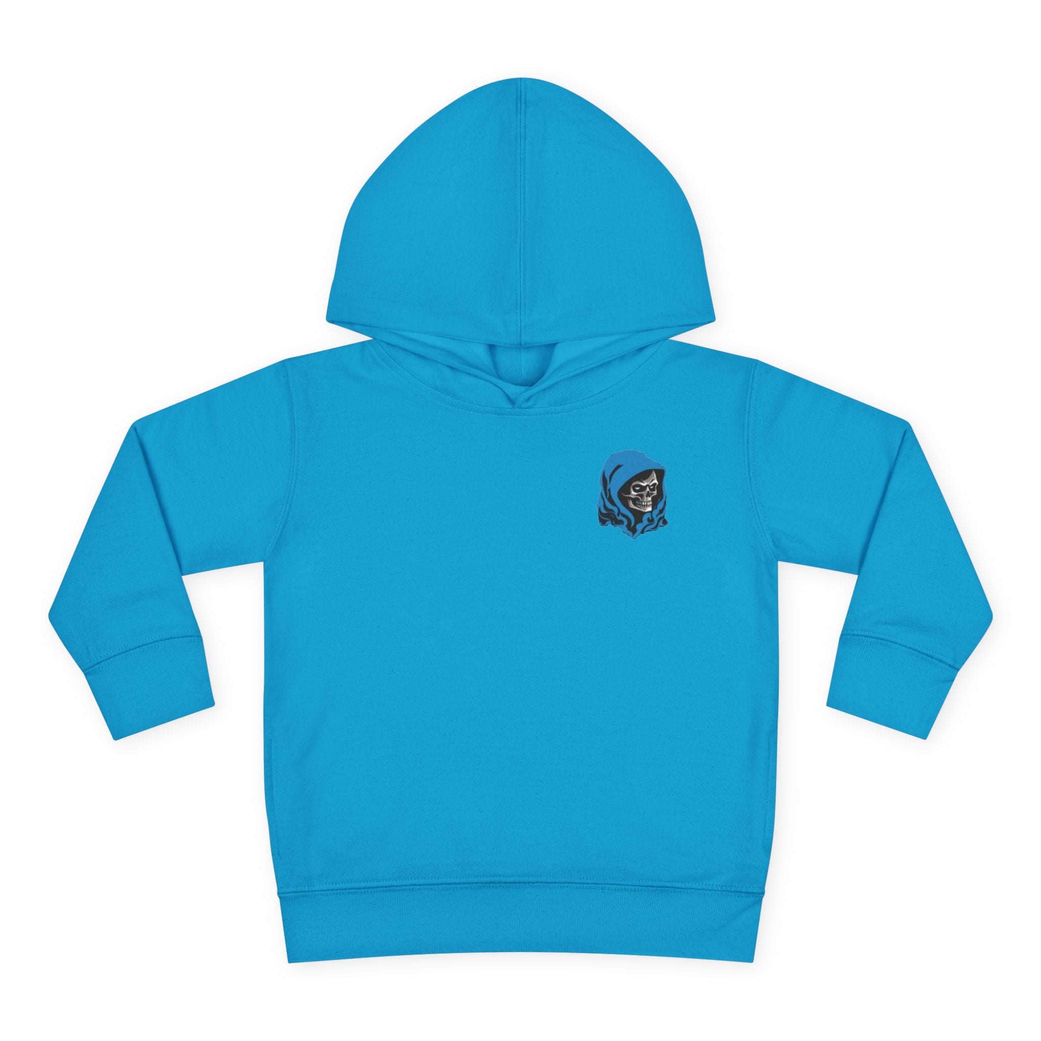 Toddler Hoodie with Blue Hooded Skull Graphic — Cute Edgy Kids Pullover