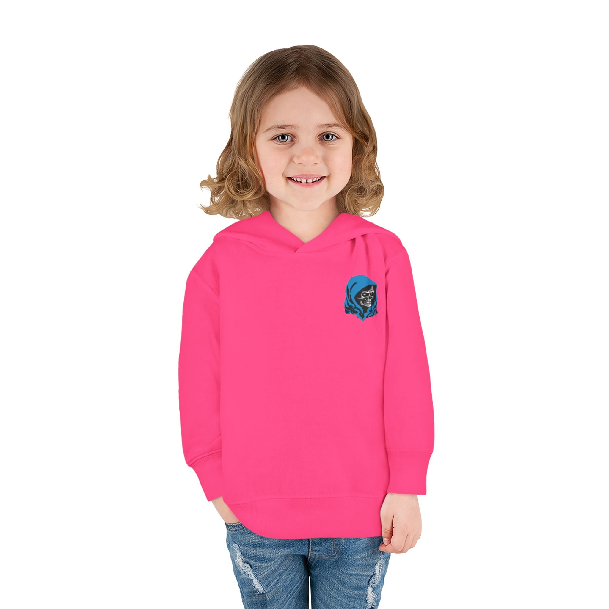 Toddler Hoodie with Blue Hooded Skull Graphic — Cute Edgy Kids Pullover