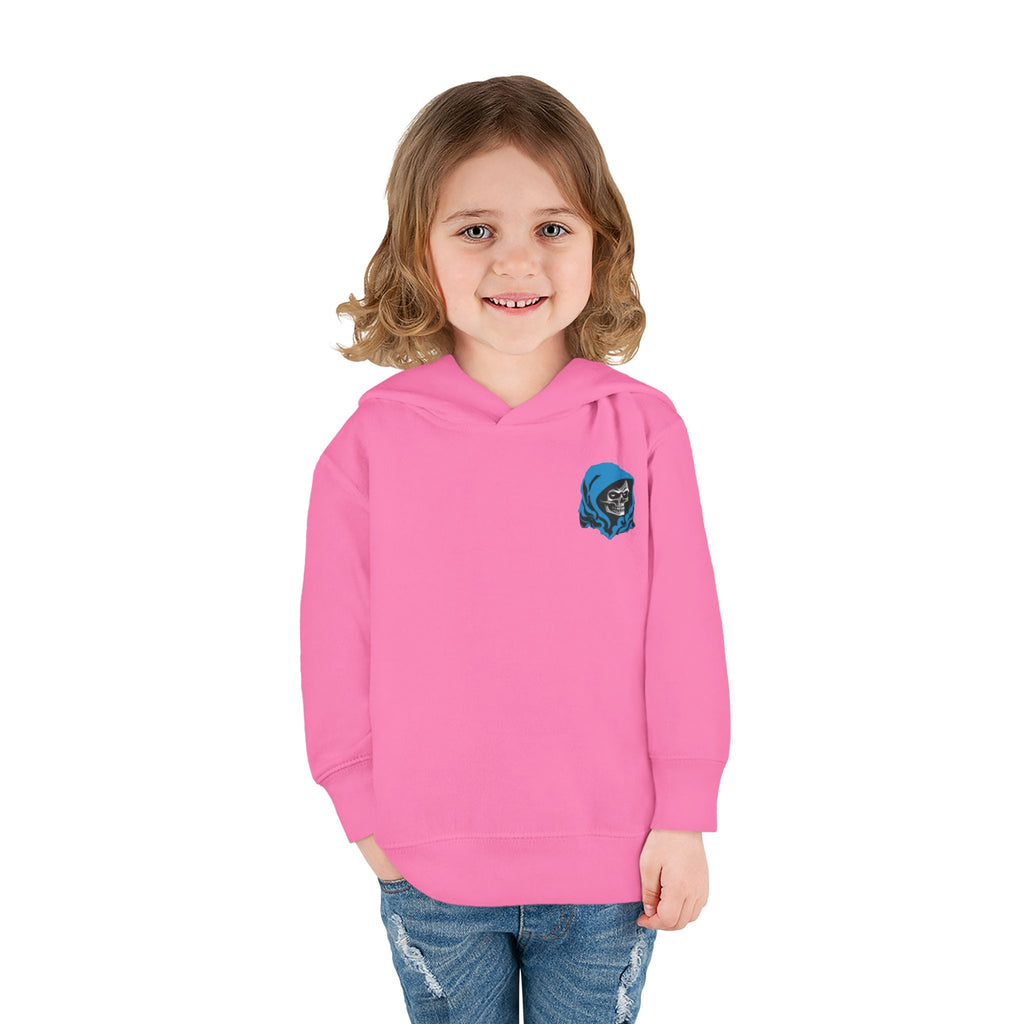 Toddler Hoodie with Blue Hooded Skull Graphic — Cute Edgy Kids Pullover