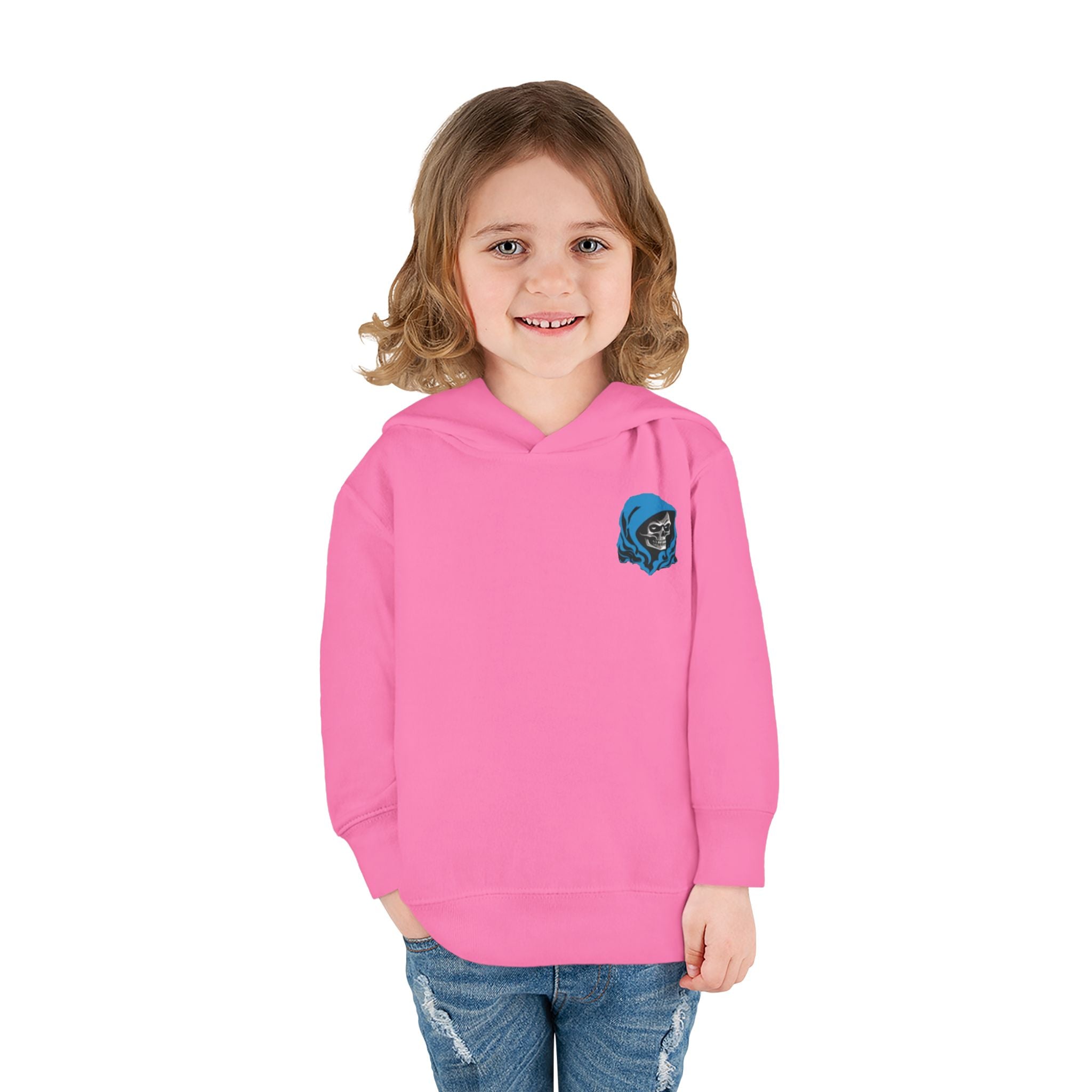 Toddler Hoodie with Blue Hooded Skull Graphic — Cute Edgy Kids Pullover