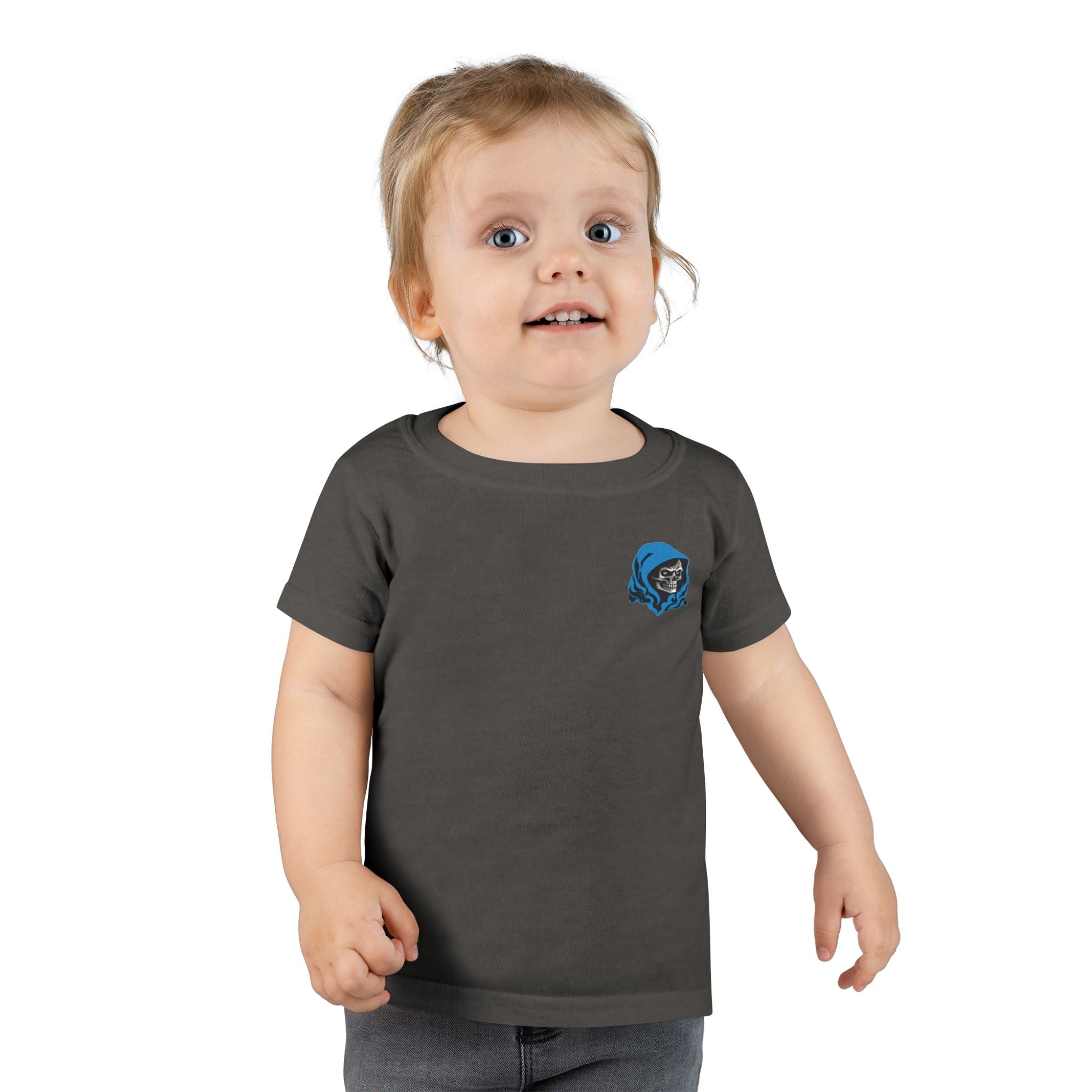 Toddler T-Shirt — Blue Hooded Skull Graphic Cute Punk Tee