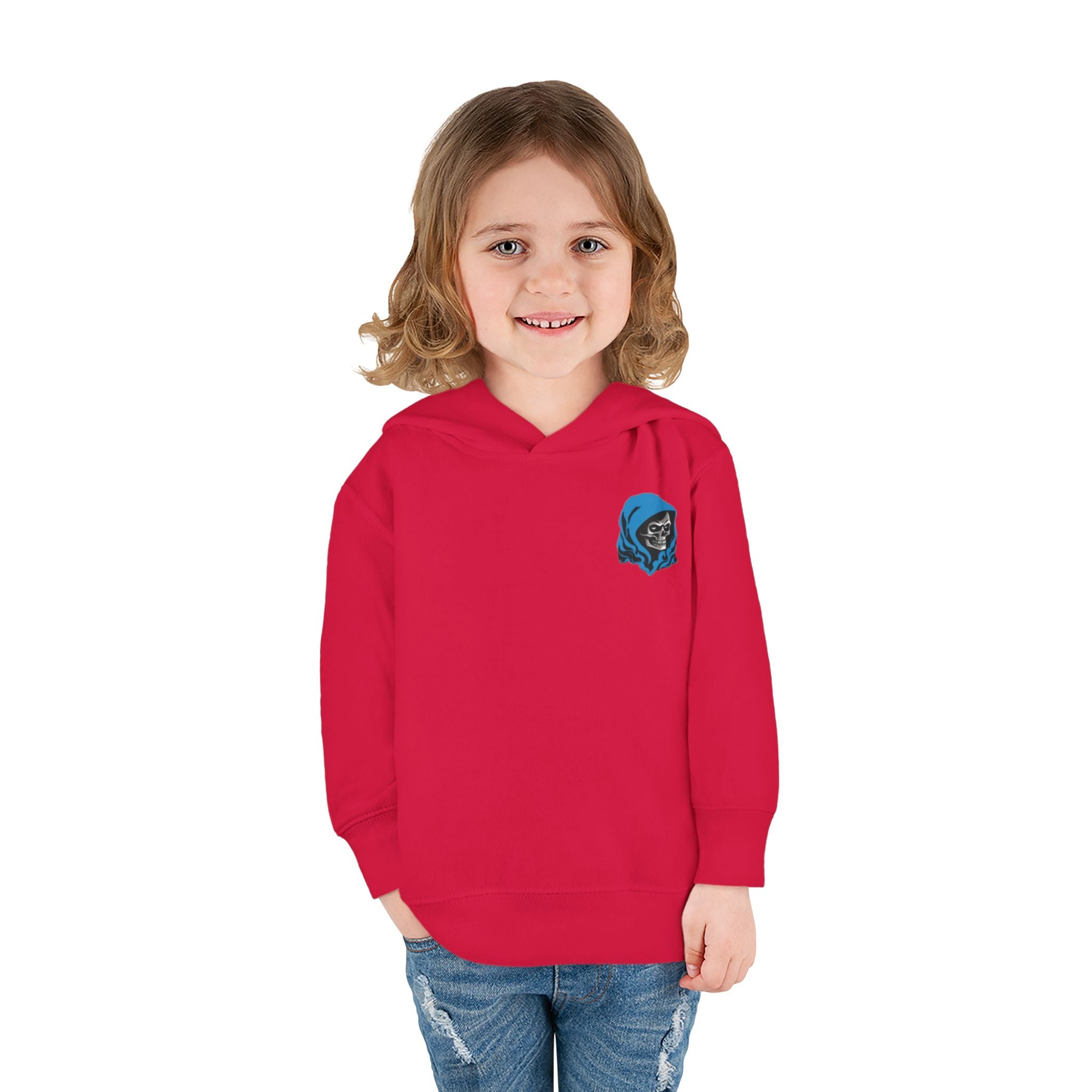 Toddler Hoodie with Blue Hooded Skull Graphic — Cute Edgy Kids Pullover