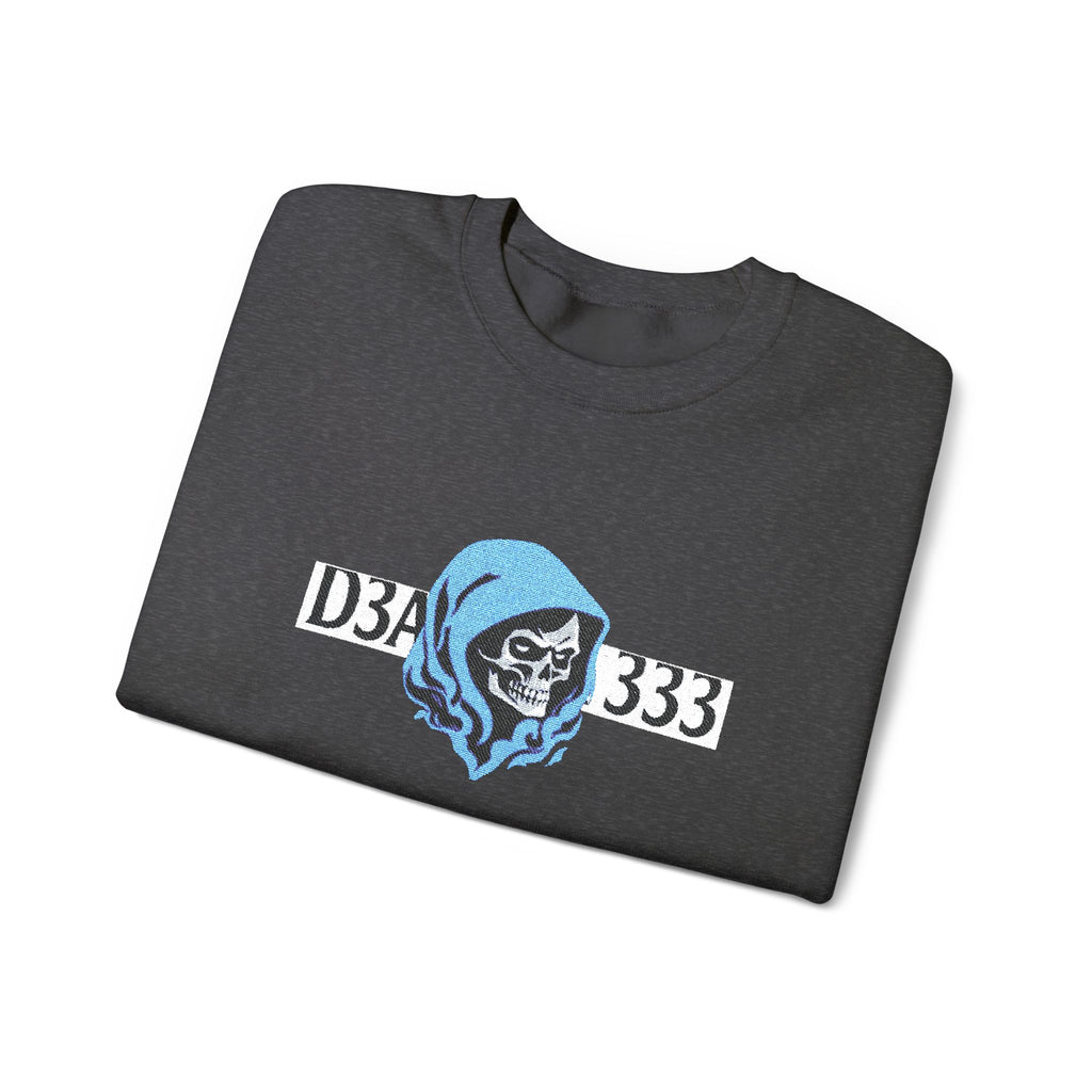 Skull in Blue Hoodie Crewneck Sweatshirt - D3A 333 Graphic