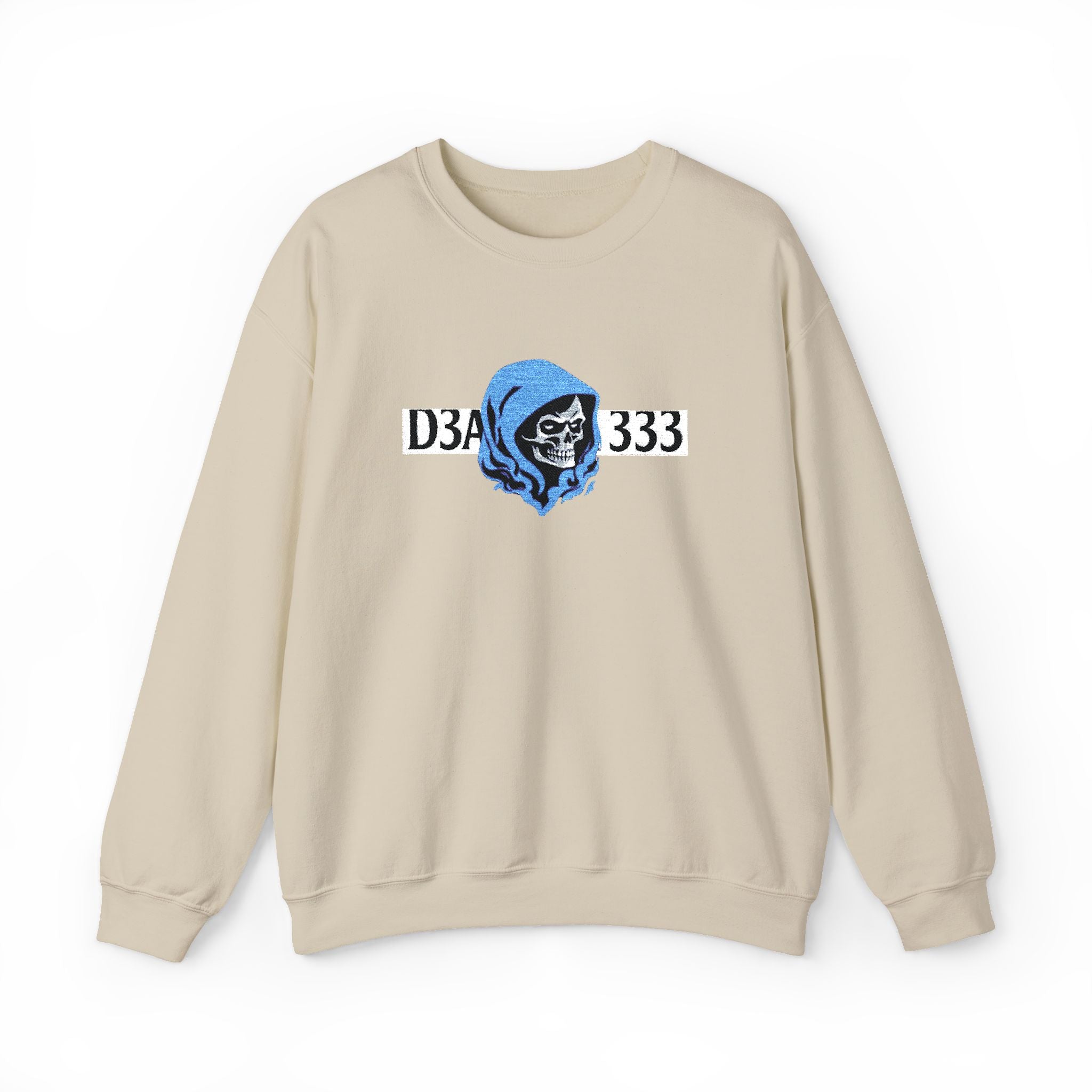 Skull in Blue Hoodie Crewneck Sweatshirt - D3A 333 Graphic