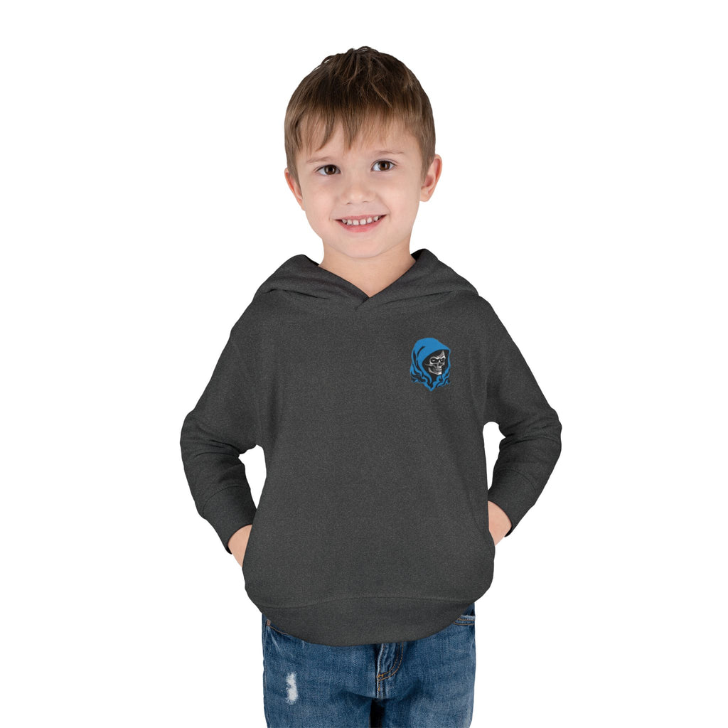 Toddler Hoodie with Blue Hooded Skull Graphic — Cute Edgy Kids Pullover