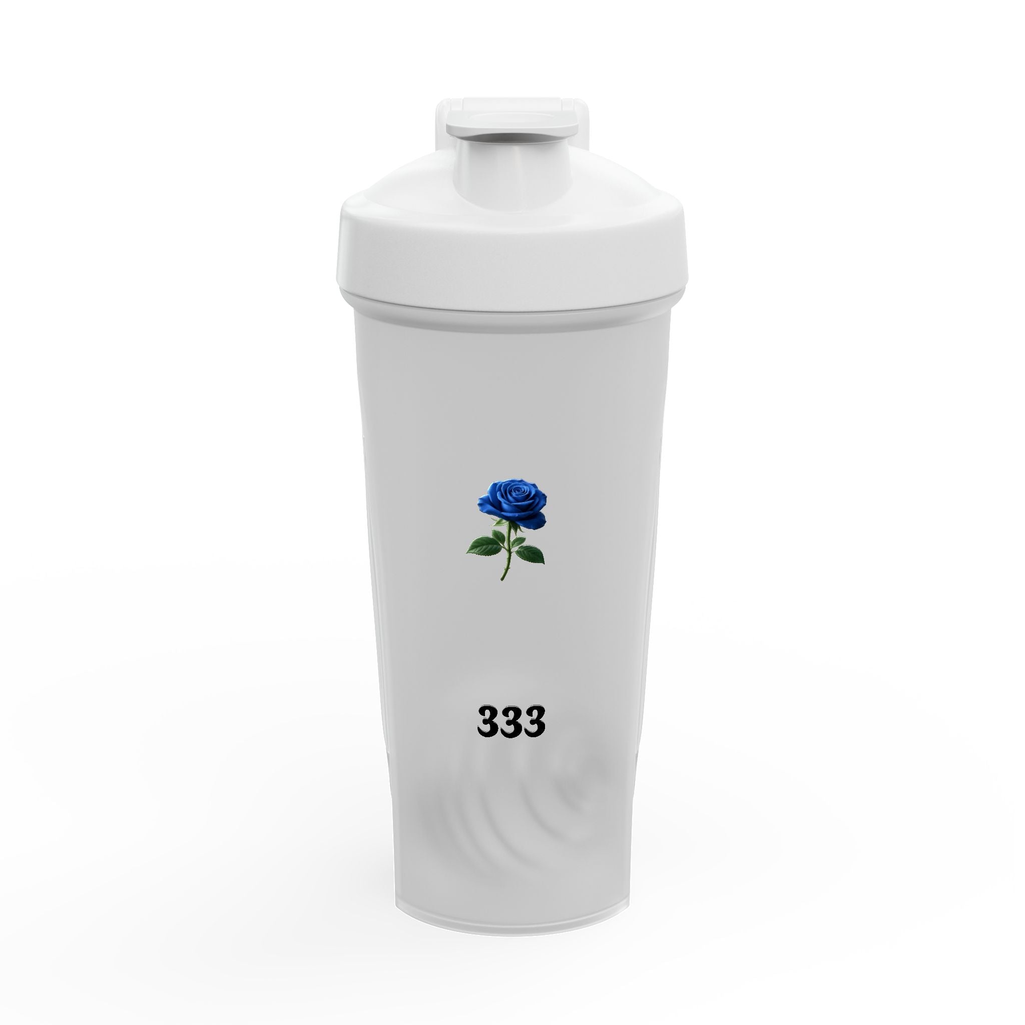 Protein Shaker - Minimal Blue Rose Design with 333 Accent