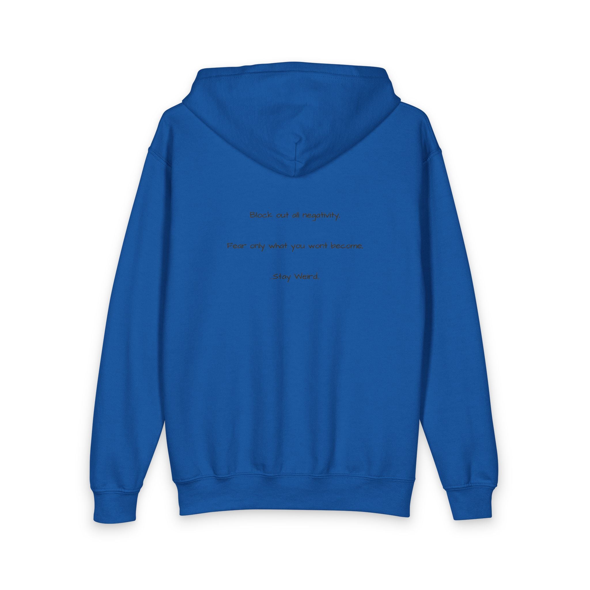 Youth Zip Hoodie with Rose Graphic & 'Obey' Motivational Back Text