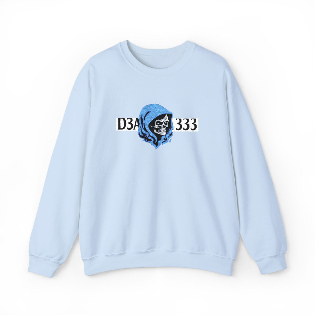 Skull in Blue Hoodie Crewneck Sweatshirt - D3A 333 Graphic