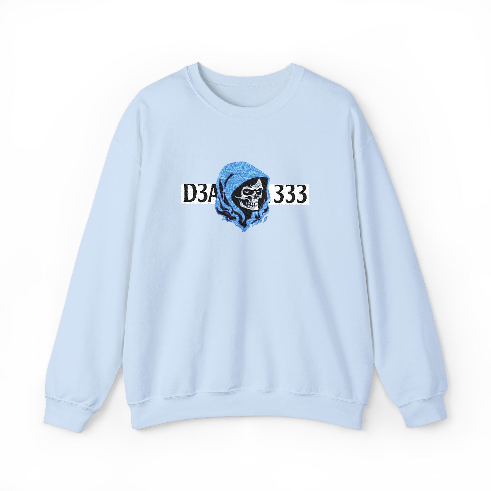 Skull in Blue Hoodie Crewneck Sweatshirt - D3A 333 Graphic