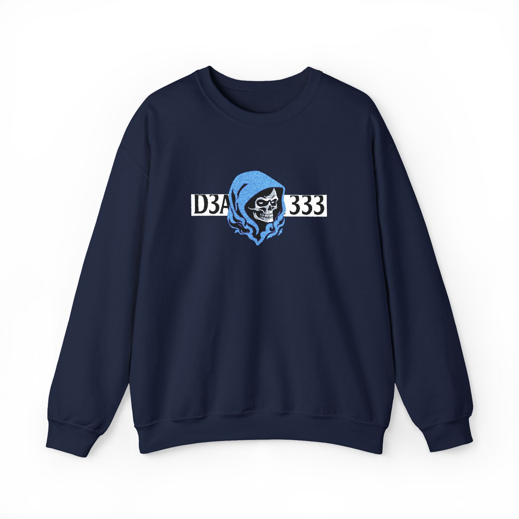 Skull in Blue Hoodie Crewneck Sweatshirt - D3A 333 Graphic