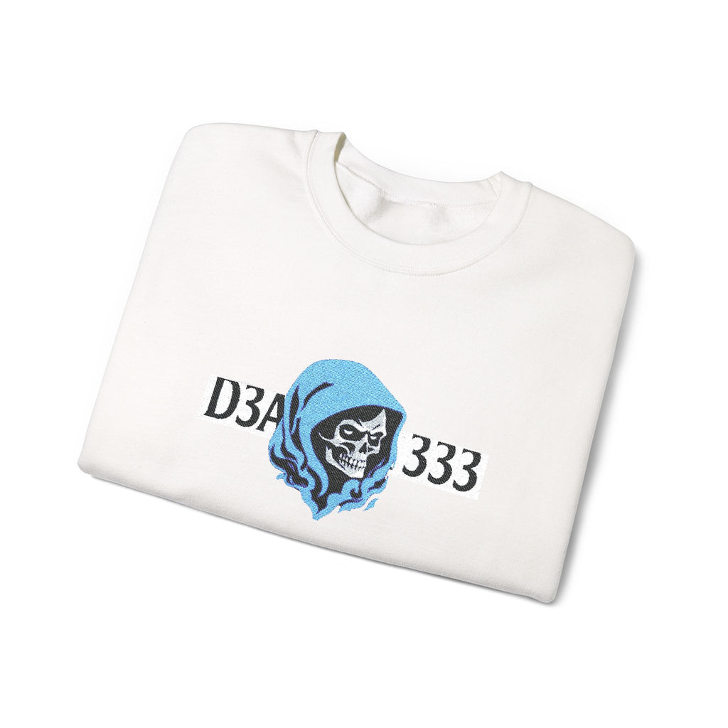 Skull in Blue Hoodie Crewneck Sweatshirt - D3A 333 Graphic