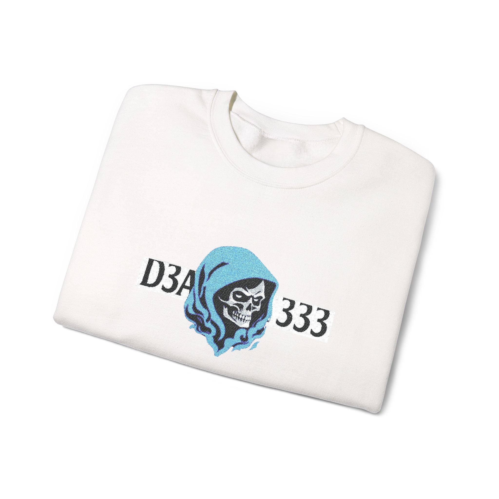 Skull in Blue Hoodie Crewneck Sweatshirt - D3A 333 Graphic