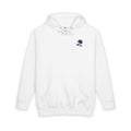Rosebud Embroidered Hoodie — Minimal Blue Rose Chest Design