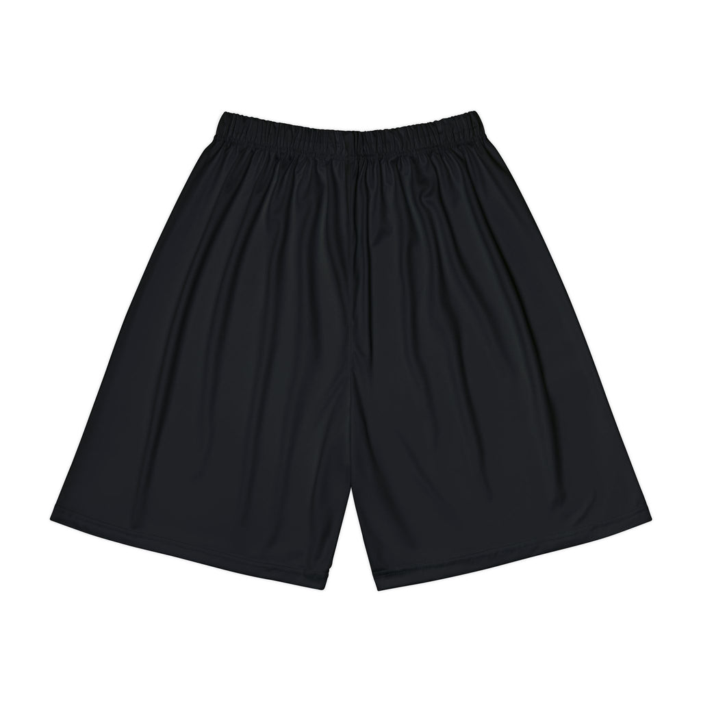 Men’s Sports Shorts — Black Athletic Shorts with Blue Hooded Skull & ‘333’ Graphic