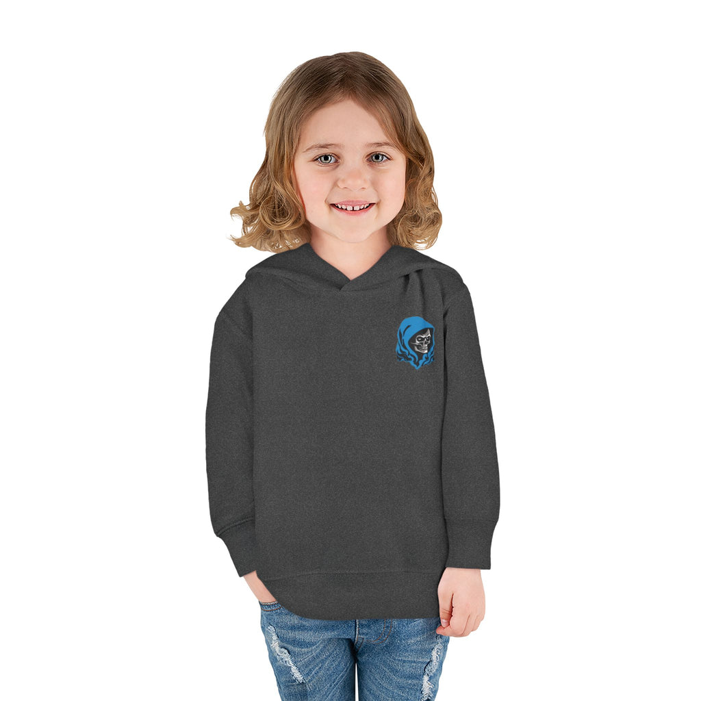 Toddler Hoodie with Blue Hooded Skull Graphic — Cute Edgy Kids Pullover