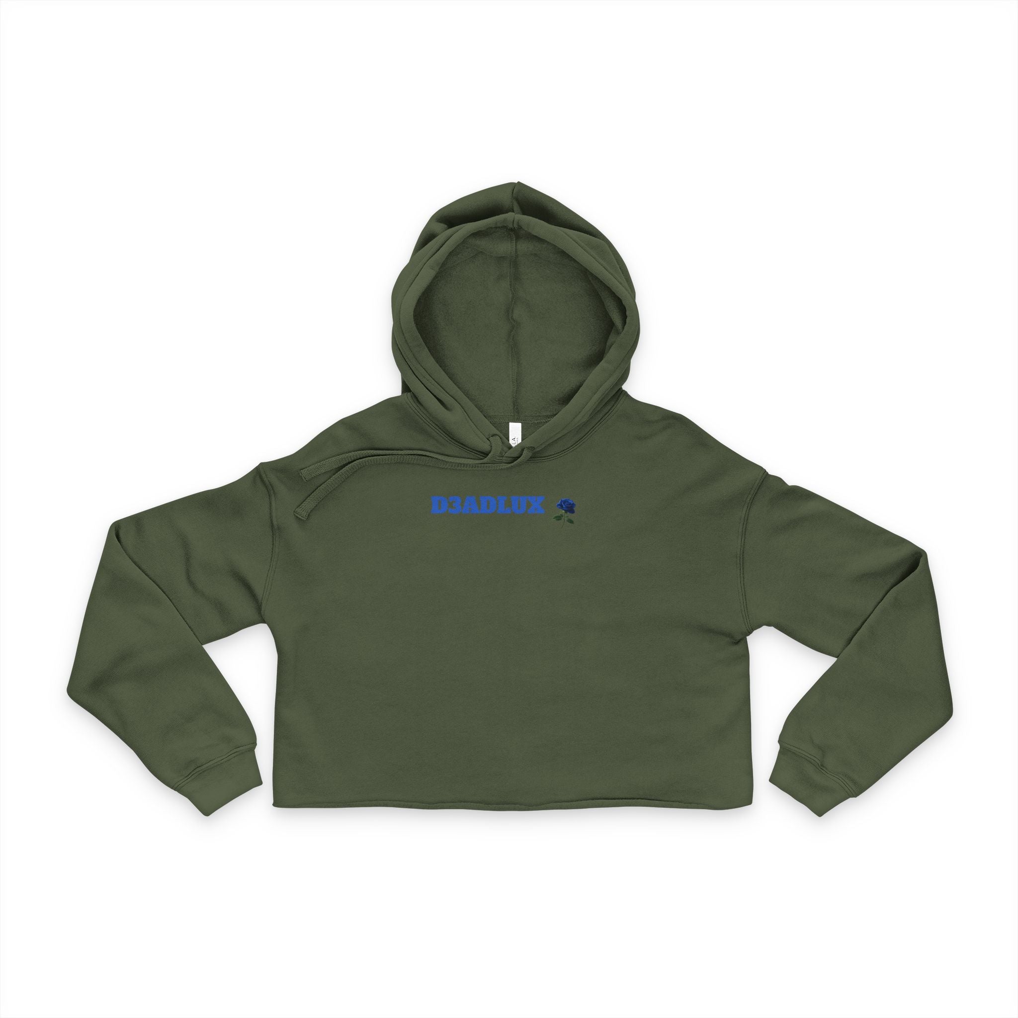 Cropped Hoodie — Minimal Blue 'DEADLUX' Logo Women's Hooded Sweatshirt